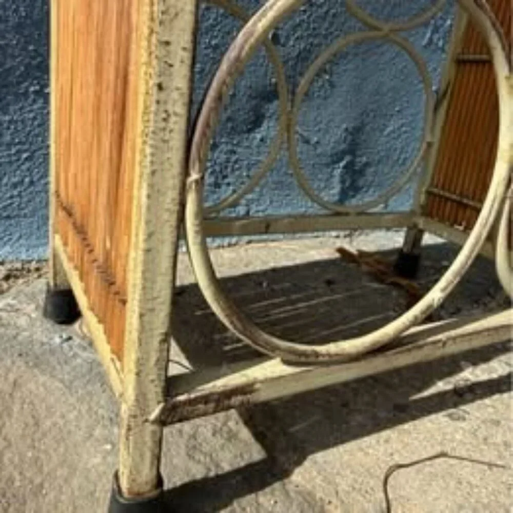 Vintage Metal & Bamboo Wine Rack
